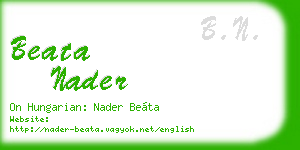 beata nader business card